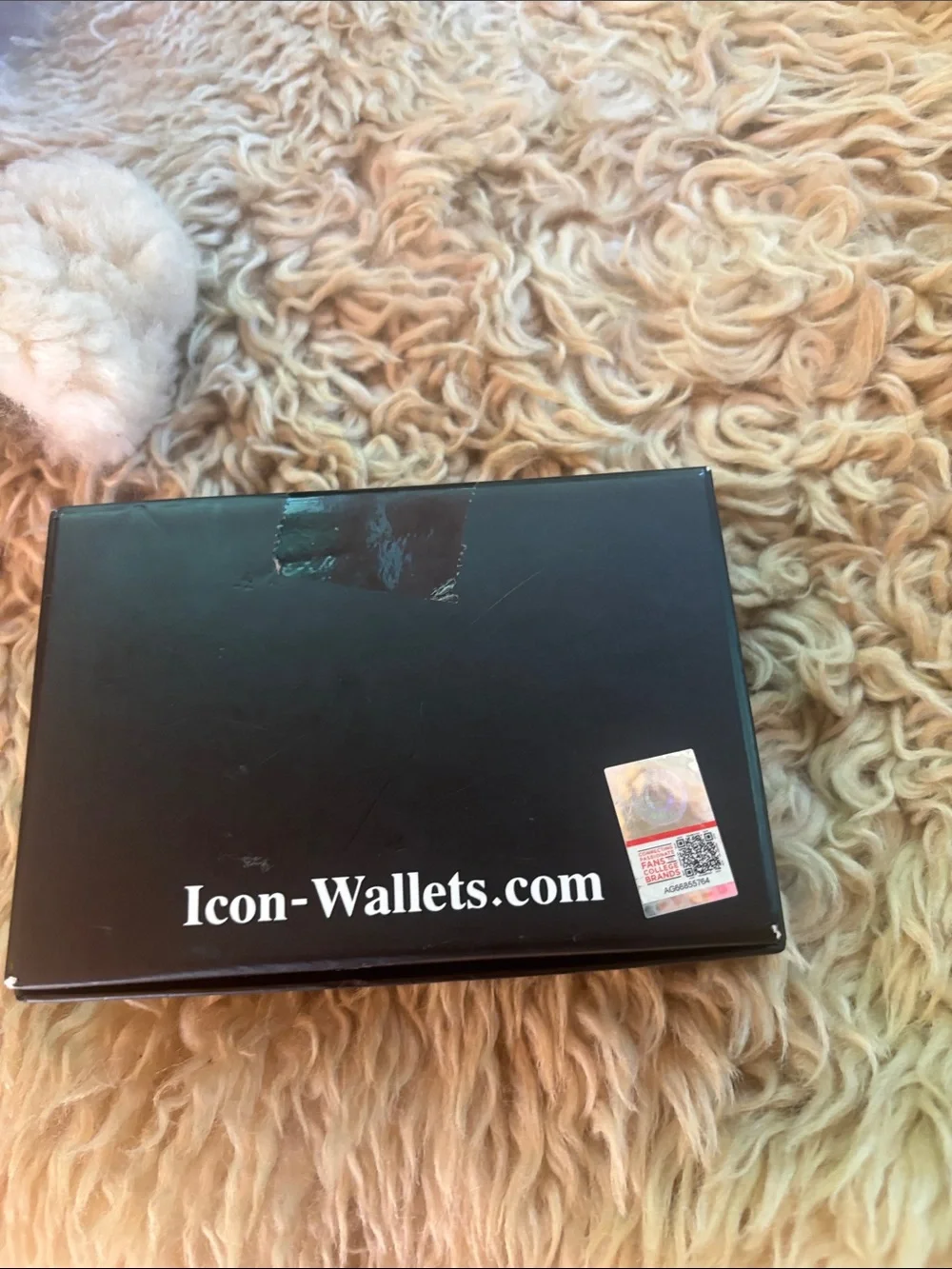 ICON Tan Leather Card Holder with American Flag Emblem